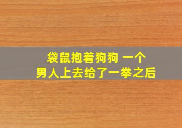 袋鼠抱着狗狗 一个男人上去给了一拳之后